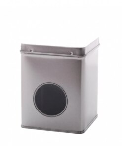 Thee/Kruidenblik zilver 88x88x115mm met venster