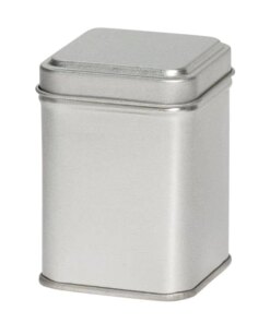 Thee/Kruidenblik zilver 44x44x64mm