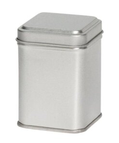Thee/Kruidenblik zilver 60x60x80mm