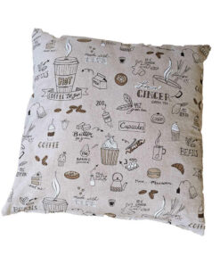 Kussen koffiestijl 45x45 handgemaakt