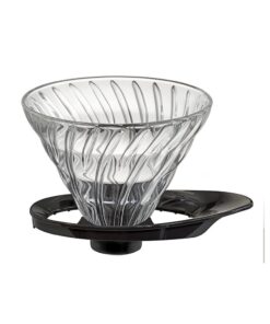 Hario V60 dripper - glas met zwarte houder, nieuw type - maat 02 (VDGR-02-B)